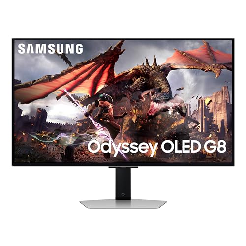 SAMSUNG 32-Inch Odyssey OLED G8 (G80SD) Series 4K UHD Smart Gaming Monitor, 240Hz 0.03ms, Glare-Free Display, Gaming Hub, Adjustable Sleek Metal Design, LS32DG802SNXZA, 2024