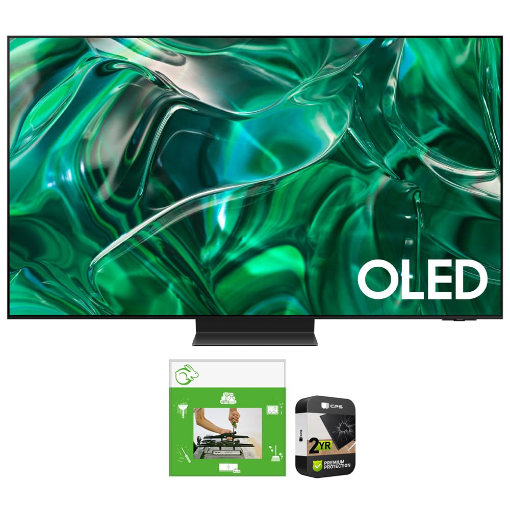 SAMSUNG QN77S95CA 77 inch HDR Quantum Dot OLED Smart TV Bundle with TaskRabbit Installation Services and 1 YR CPS Enhanced Protection Pack (2023 Model)