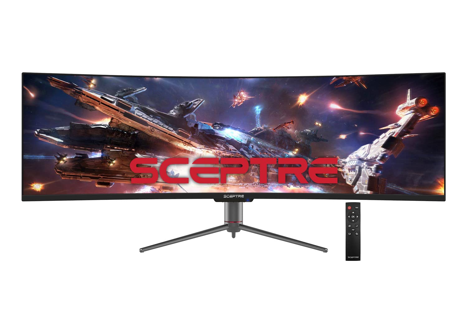 Sceptre Curved 49 inch (5120x1440) Dual QHD 32:9 Gaming Monitor up to 120Hz DisplayPort HDMI Build-in Speakers, Gunmetal Black 2021 (C505B-QSN168)