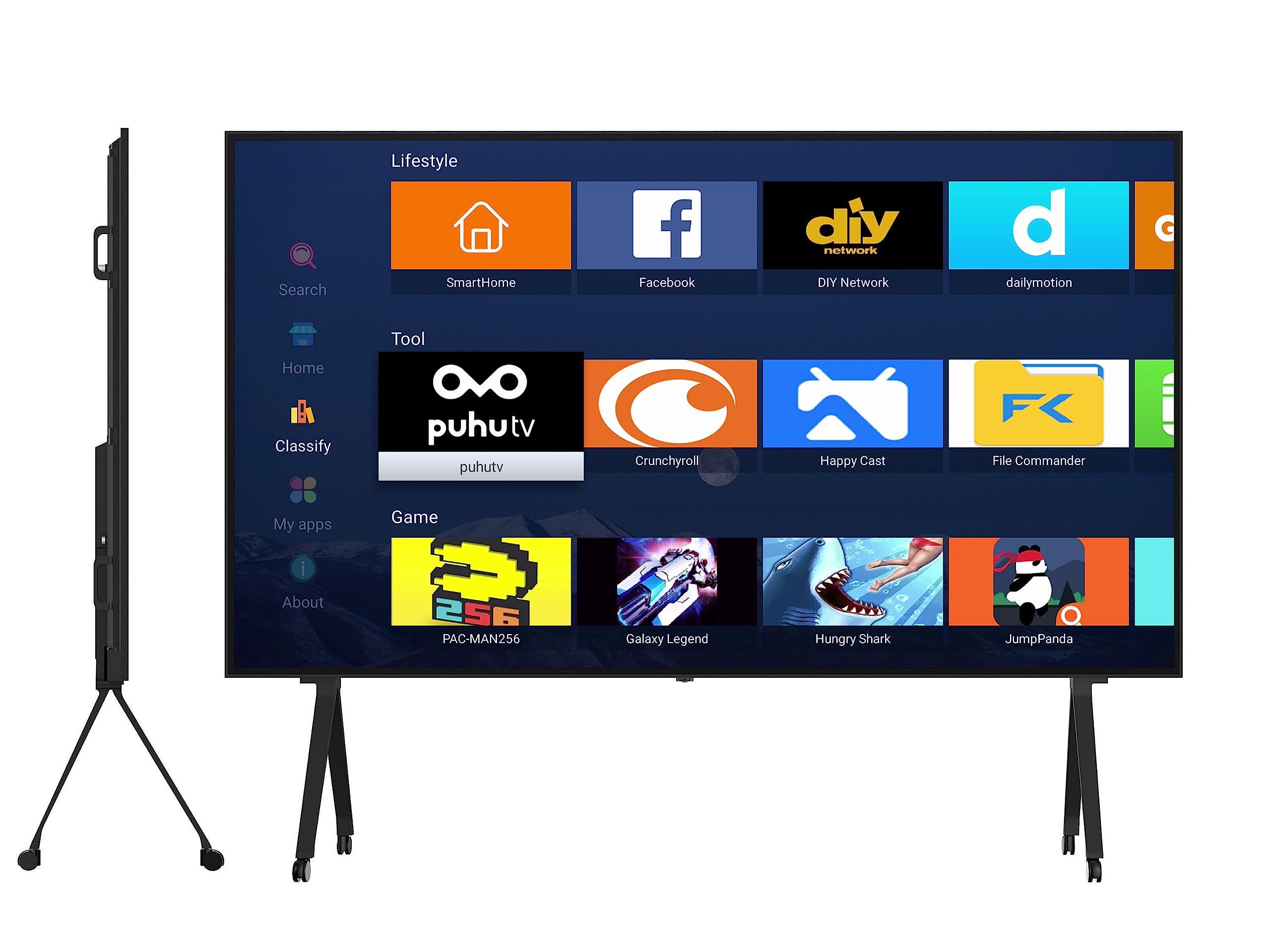GTUOXIES 108 Inch Movable 4K UHD Smart TV Monitor; TS108TD, Home and Business, Amazing Contrast That Works Beautifully in Indoor Environments