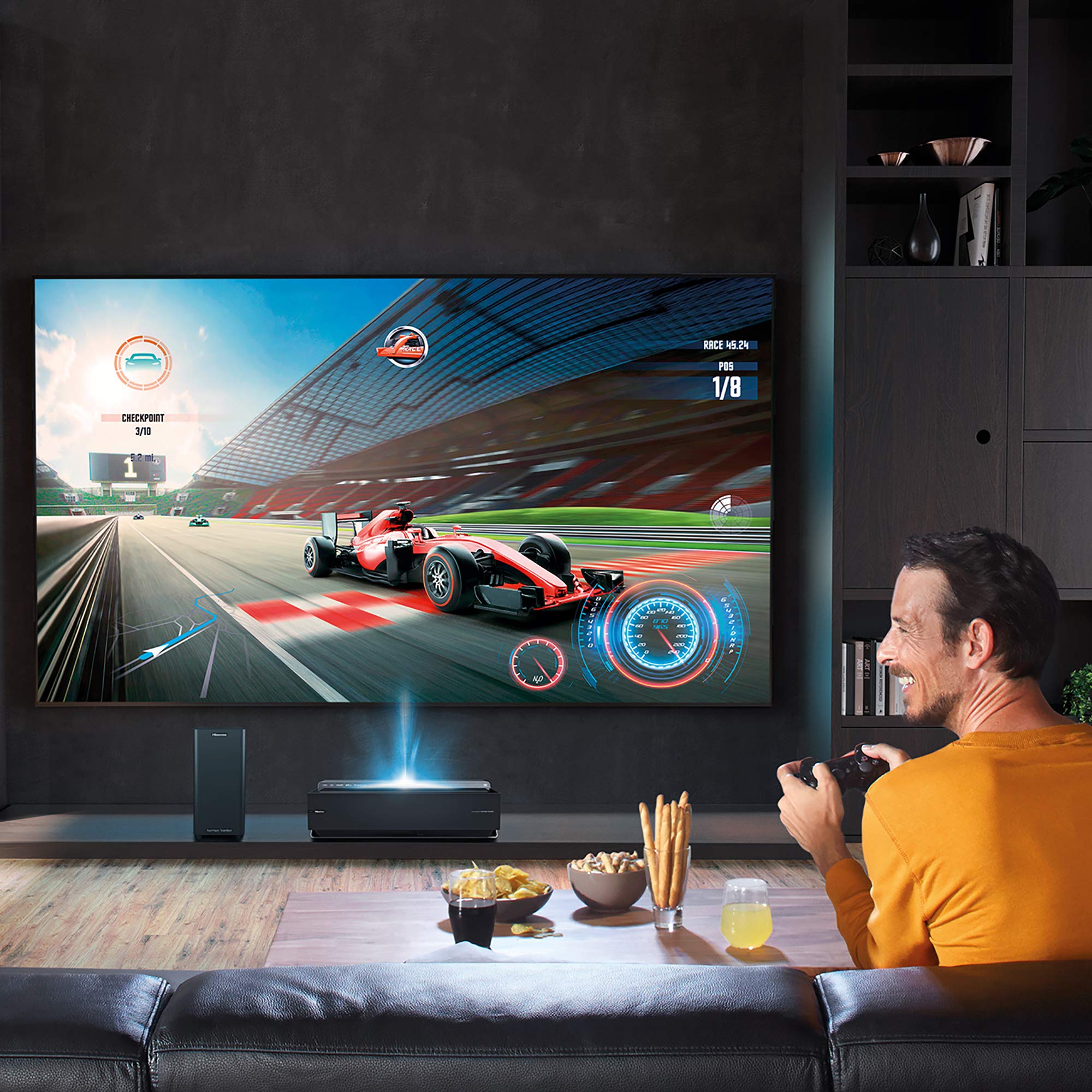 Hisense 120L10E 120-Inch 4K UHD Smart Laser Projector TV with Screen and 2.1 Audio System (2019)