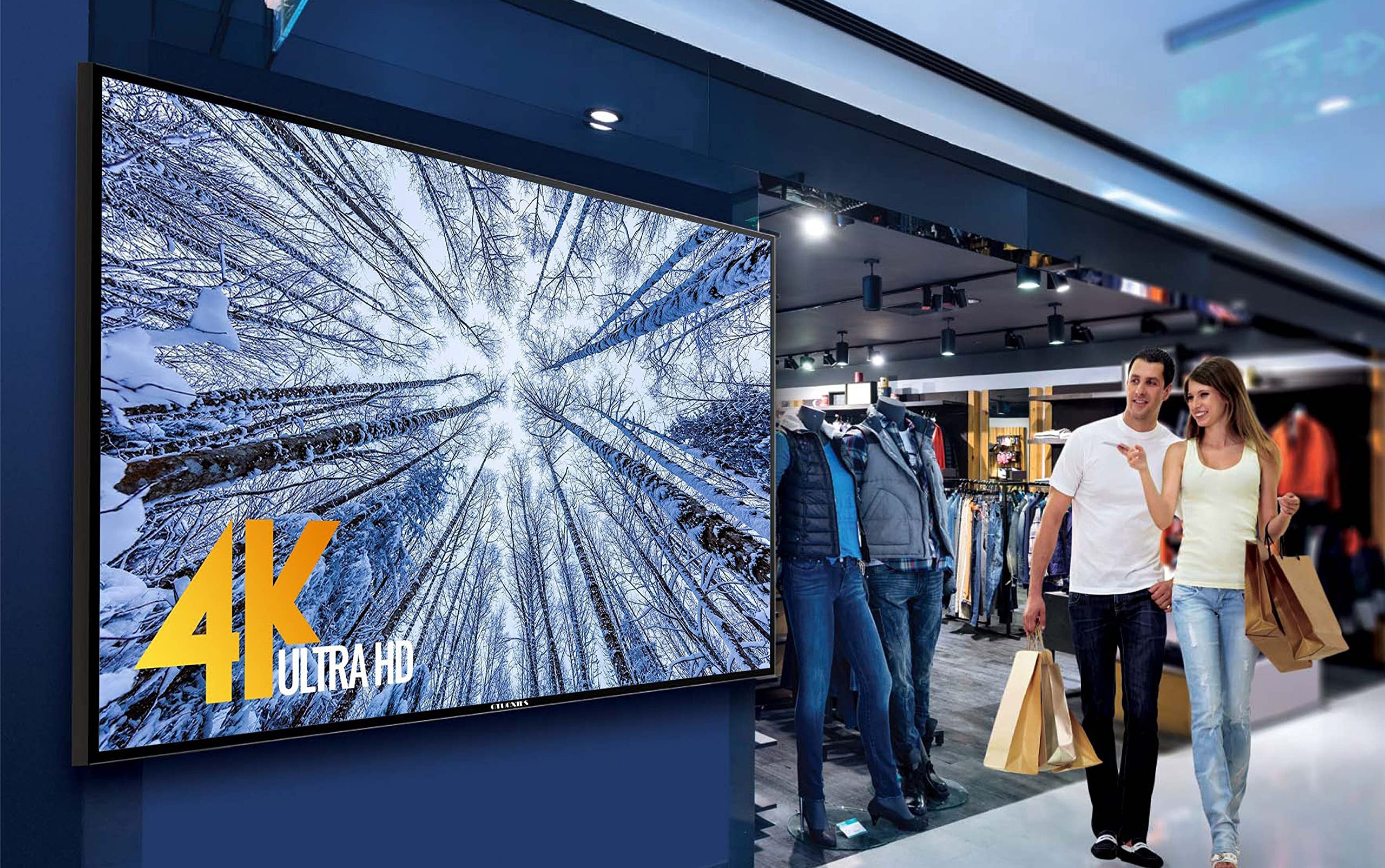 GTUOXIES 100 Inch LCD Panel 4K UHD Smart TV; TS100TD, High Brightness, High Contrast Makes Images Clearly Visible from A Distance